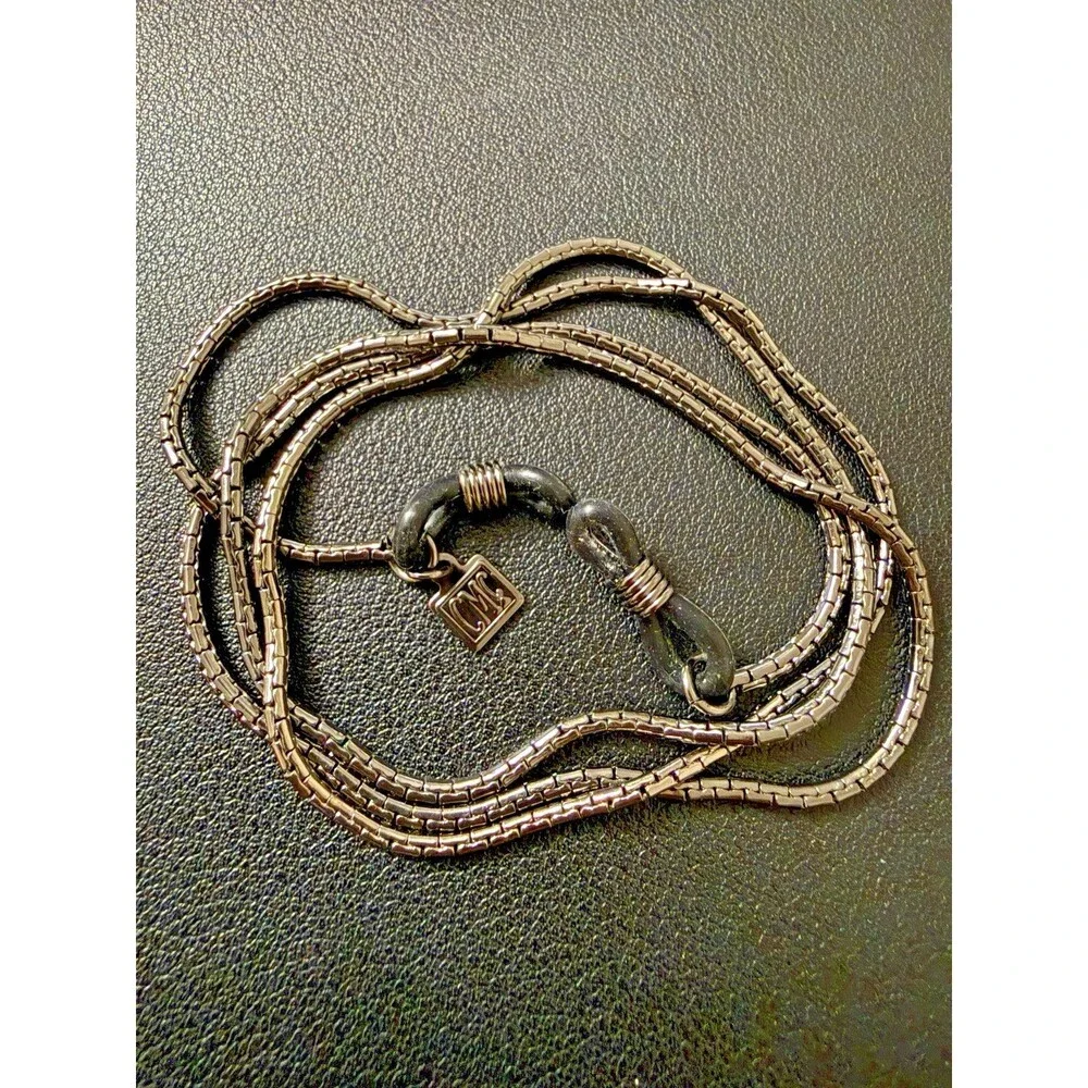 Vintage Eyeglass Chain Liquid Gunmetal Minimalist Sleek Classic CMC